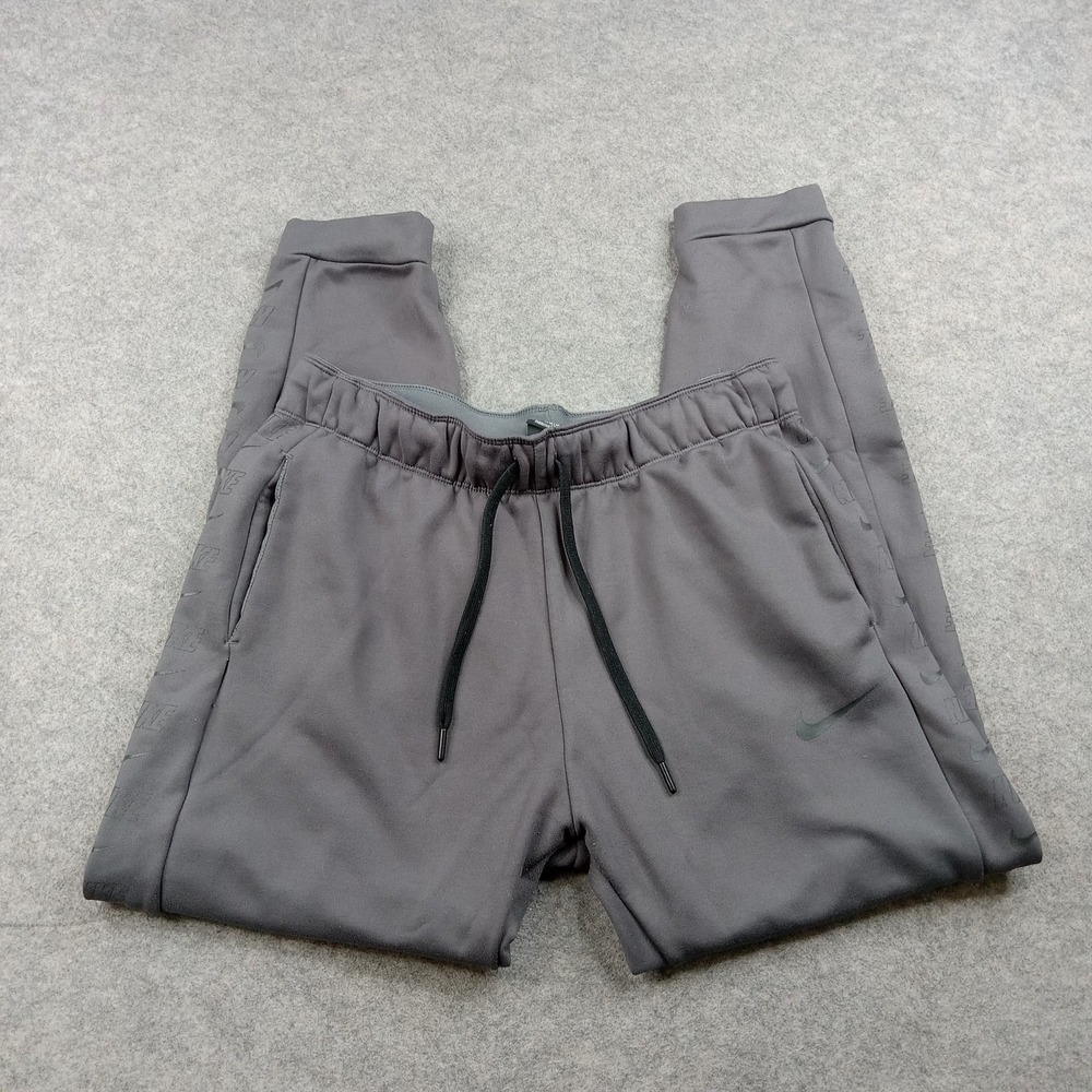 Nike Pants Mens Medium Gray Fleece Joggers Sweatpants Side Swoosh AV5904-065